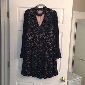 Black Lace Cocktail Dress w/Bell Sleeves